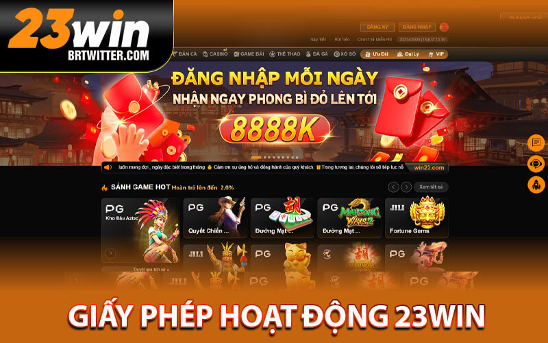 Giấy phép hoạt động 23win