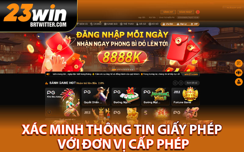 Giấy phép hoạt động 23win